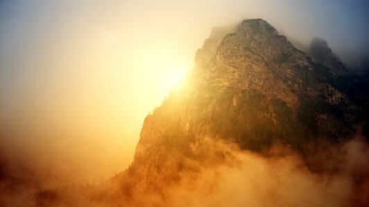 Dawn mountain sun photo