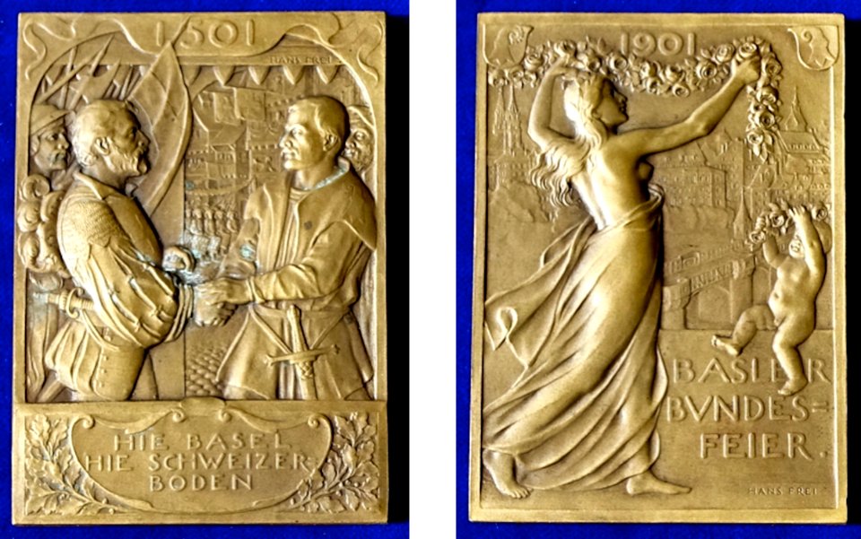 Swiss 400th Anniversary Medal. of Basel joining the Swiss Confederation as its 11th Canton in 1501