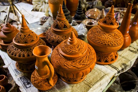 Decoration pottery brown market