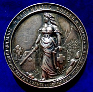Swiss Medal Hans Herzog, Switzerland's General during the Franco-Prussian War 1870 - 1871, reverse photo