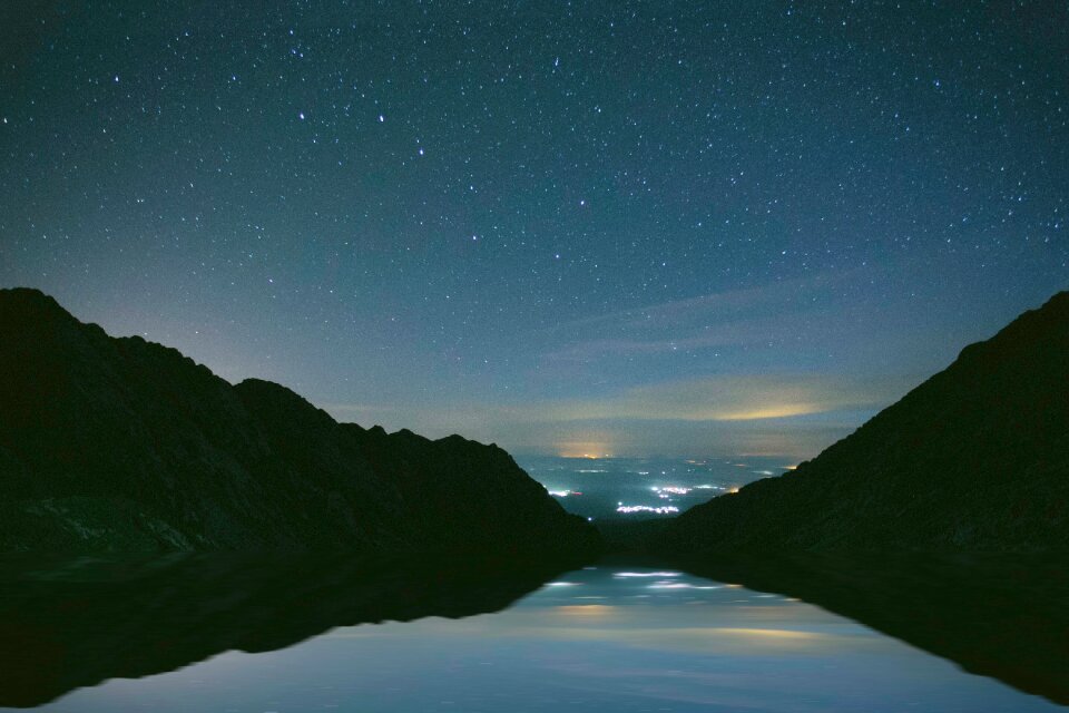 Nature reflection hill