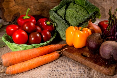 Vegetables carrot savoy cabbage photo