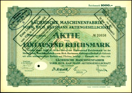Sächsische Maschinenfabrik 1929