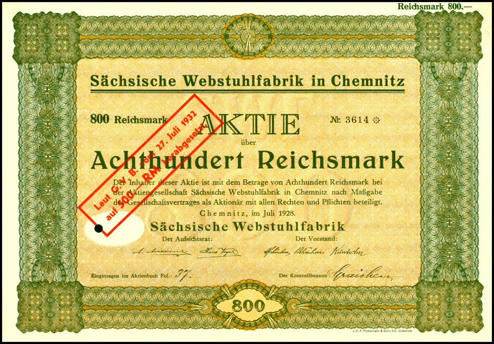 Sächsische Webstuhlfabrik 1928