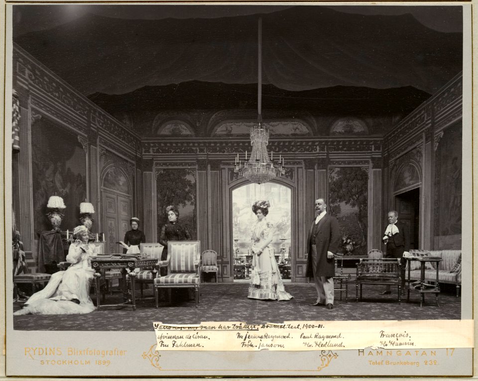 Sällskap där man har tråkigt, Dramatiska teatern 1901. Föreställningsbild - SMV - H12 008