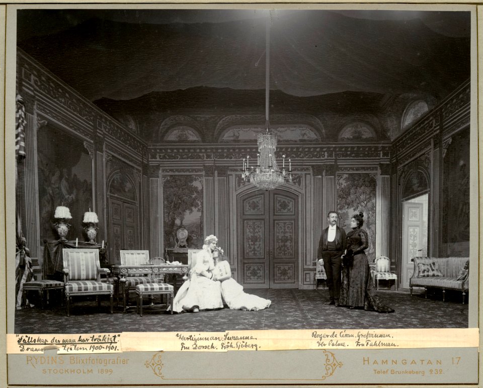 Sällskap där man har tråkigt, Dramatiska teatern 1901. Föreställningsbild - SMV - H12 007