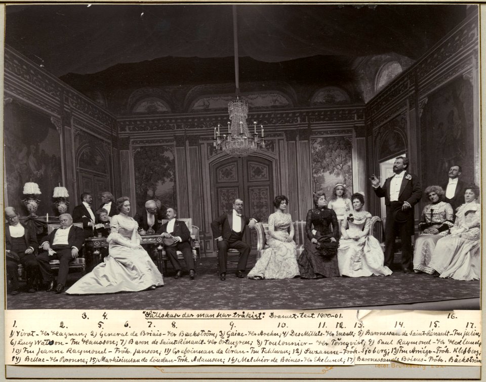 Sällskap där man har tråkigt, Dramatiska teatern 1901. Föreställningsbild - SMV - H12 009