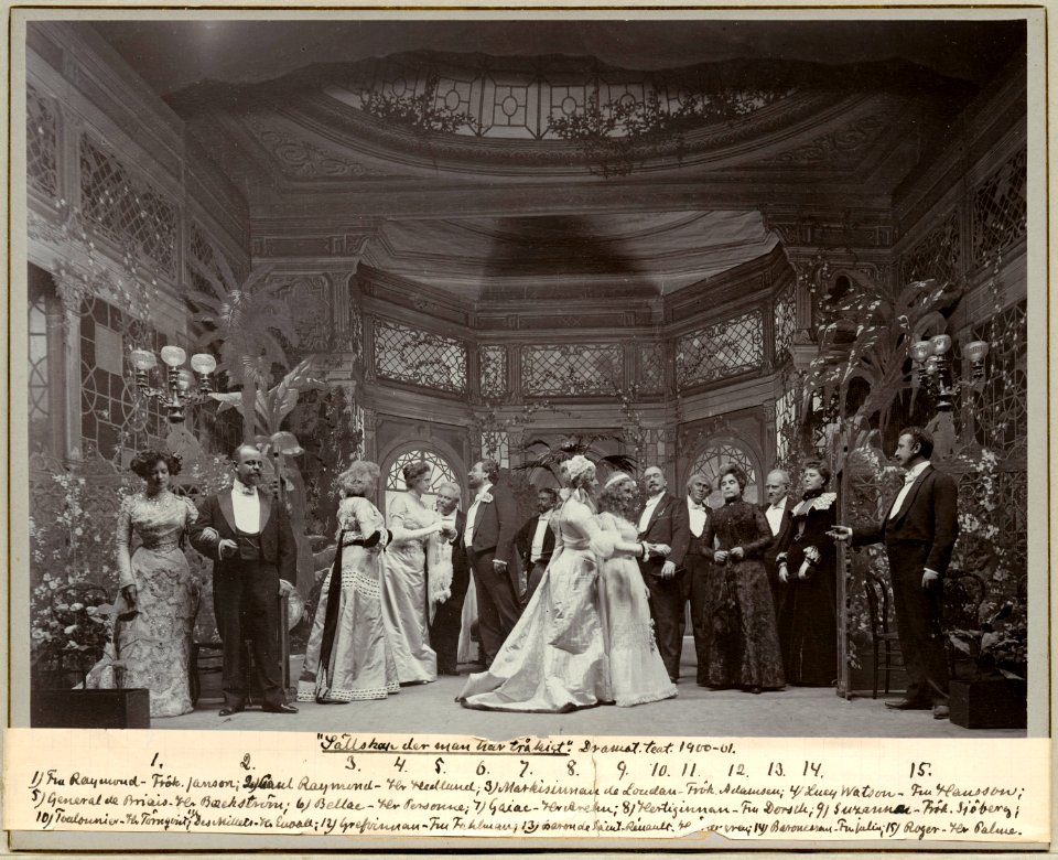 Sällskap där man har tråkigt, Dramatiska teatern 1901. Föreställningsbild - SMV - H12 010