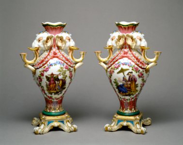 Sèvres Porcelain Manufactory - Pair of Vases - Walters 481796, 481797 - Front Group photo