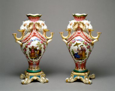 Sèvres Porcelain Manufactory - Pair of Vases - Walters 481796, 481797 - Front Group