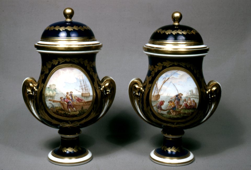 Sèvres Porcelain Manufactory - Pair of Vases - Walters 48641, 48642 - Front Group
