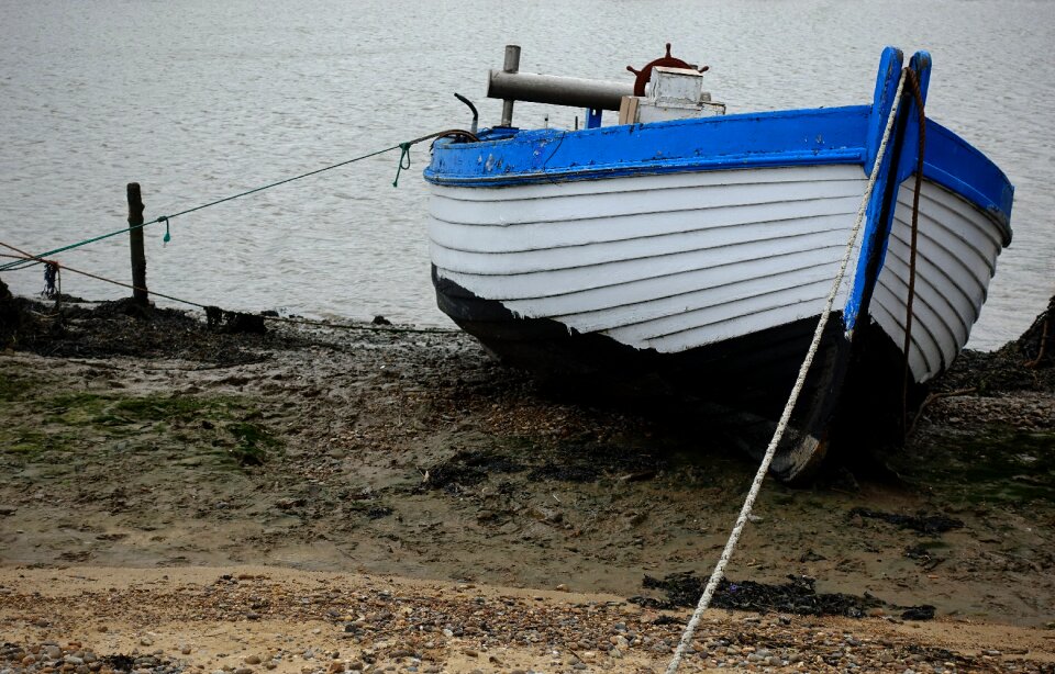 Moored fishing beach
