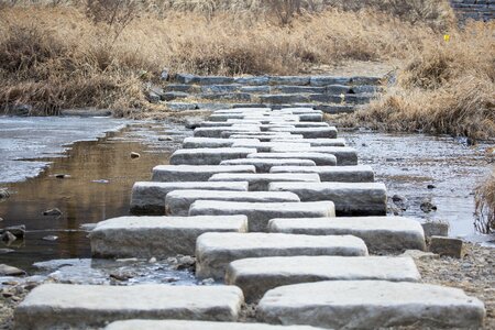 Outdoors the creek stepping stone