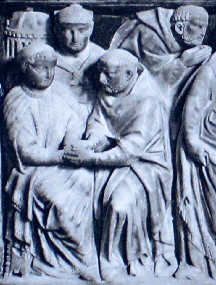 Sépulcre saint Dominique, vocation de Reginaldo. Détail1