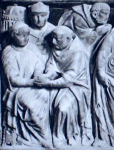 Sépulcre saint Dominique, vocation de Reginaldo. Détail1