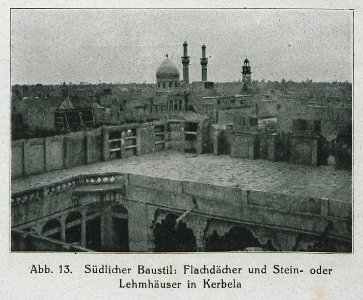Südlicher Baustil- Flachdächer und Stein- oder Lehmhäuser in Kerbela - Banse Ewald - 1919