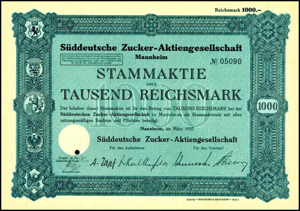 Süddeutsche Zucker-AG 1927