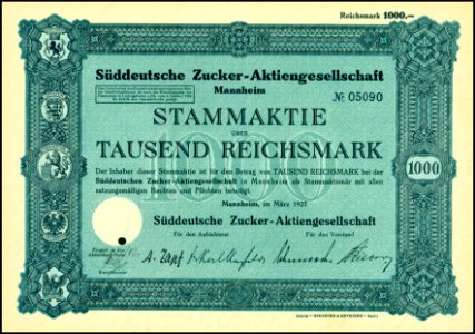 Süddeutsche Zucker-AG 1927