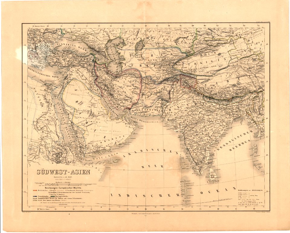 Südwest-Asien Besitzungen Europäischer Mächte 1866