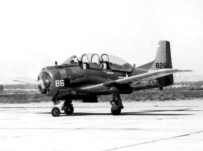T-28B with gunpods at NAS Pt Mugu 1957