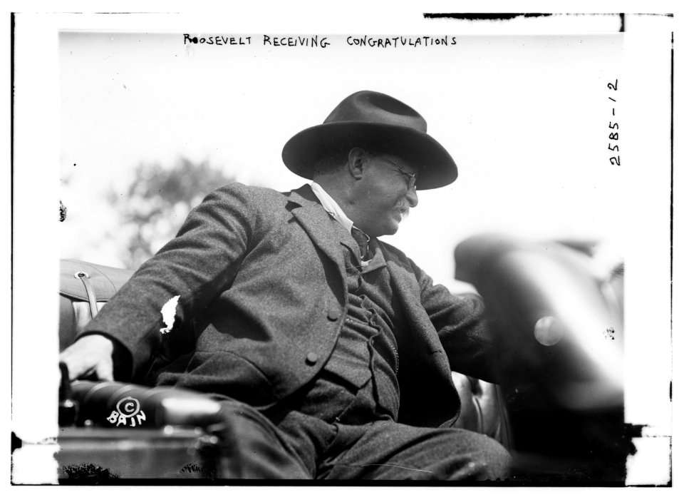 T.R. (Theodore Roosevelt) receiving congratulations LCCN2014691702
