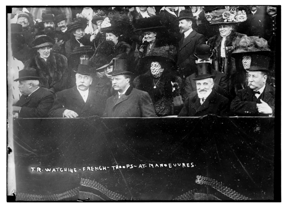T.R. (Theodore Roosevelt) watching French troops at Manoeuvres LCCN2014688040