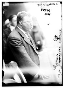 T.R. (Theodore Roosevelt) speaking from Congress Hotel, Chicago, Ill. LCCN2014687010