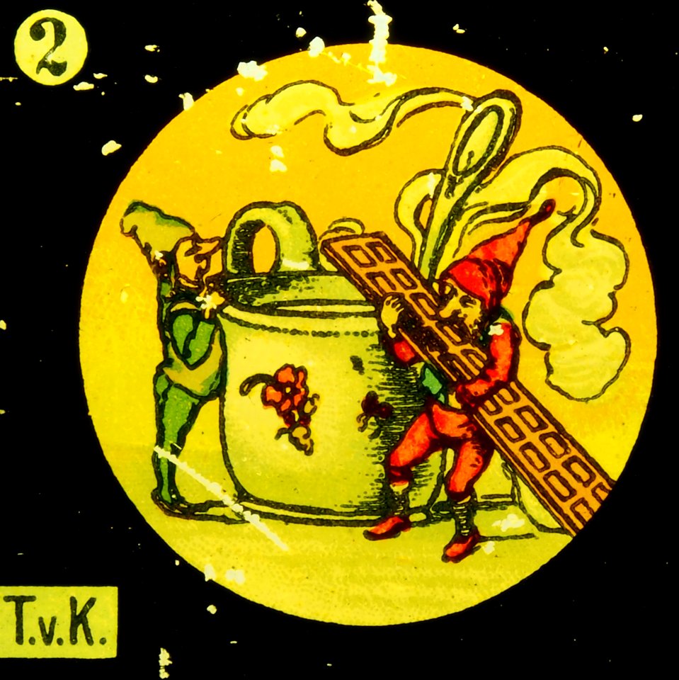 T.v.K 2 GBN Gnomes and a tea cup accident, picture 1.K 2 Gnomes