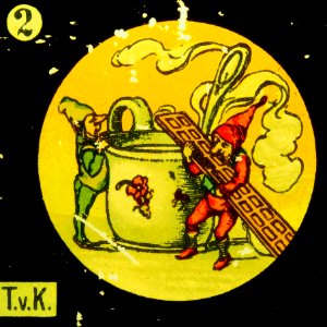 T.v.K 2 GBN Gnomes and a tea cup accident, picture 1.K 2 Gnomes
