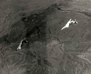 TA-4F of VC-13 and F-4N of VF-301 during air combat maneuvering 1979