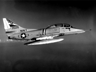TA-4J Skyhawk of VC-10 in flight near Guantanamo c1980