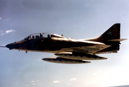 TA-4PTM Skyhawk in flight c1985