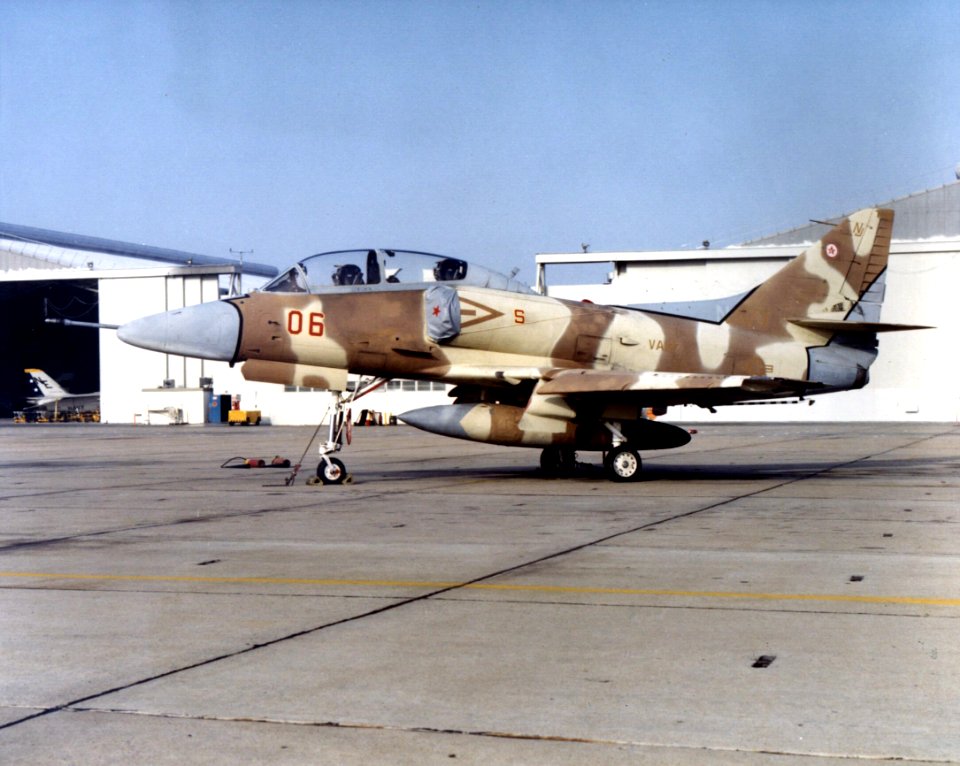 TA-4J of VA-127 with MiG silhouette at NAS Miramar