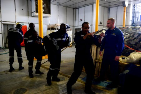 Tactical casualty evacuation training 150126-N-RB579-053
