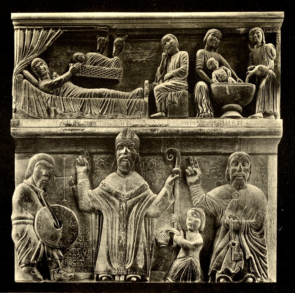 Tafel 024b Spalato - Dom, mittelalterliche Basreliefs am Campanile - Heliografie Kowalczyk 1909