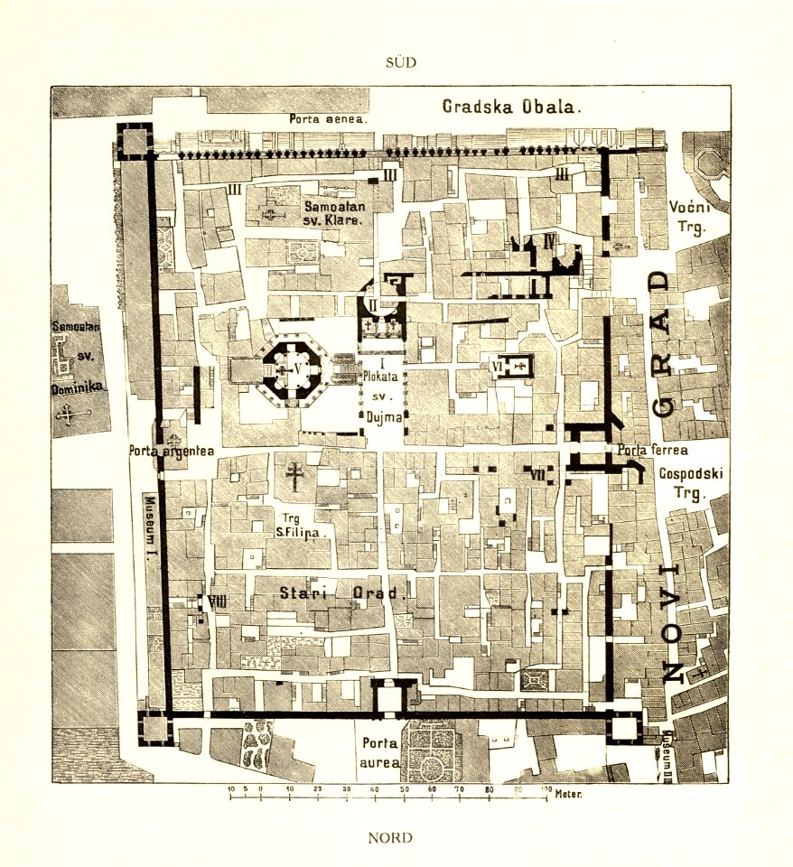 Tafel 001b Spalato - Grundriss vom Kaiserpalast - Prof. Bulic um 1900