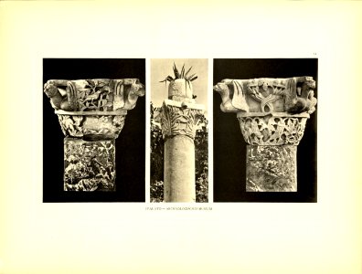 Tafel 053 Salona - Kapitäle der Taufkapelle, Mitte spätrömisches Kapitäl Heliografie Kowalczyk 1909