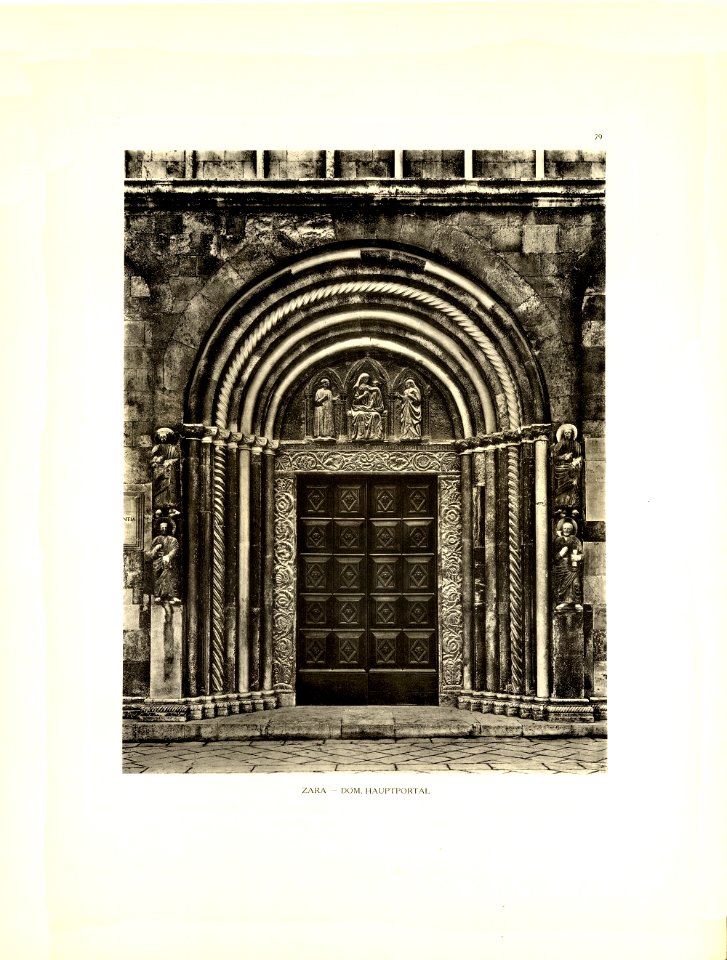 Tafel 079 Zara - Dom Hauptportal - Heliografie Kowalczyk 1909