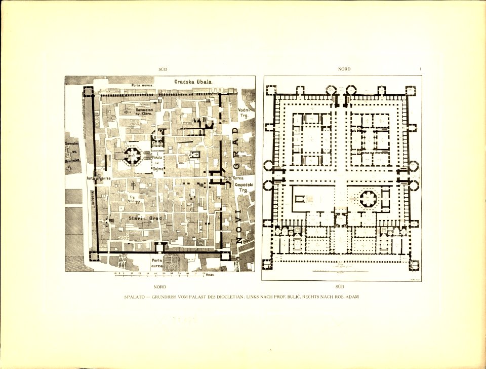 Tafel 001 Spalato - Grundriss vom Kaiserpalast - Bulic and Robert Adam