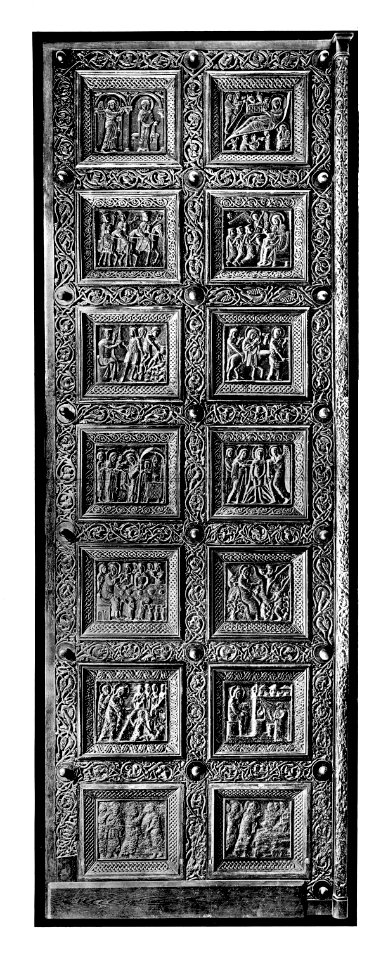 Tafel 027-28a Spalato - Dom, romanischer Türflügel vom Hauptportal - Heliografie Kowalczyk 1909