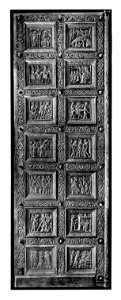 Tafel 027-28a Spalato - Dom, romanischer Türflügel vom Hauptportal - Heliografie Kowalczyk 1909
