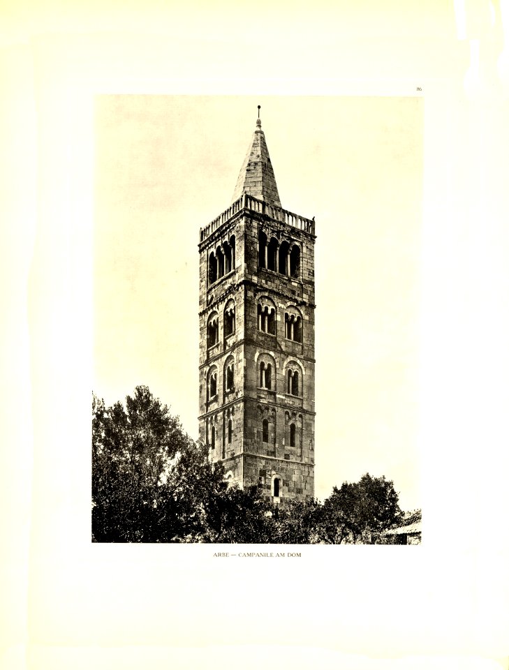 Tafel 086 Arbe - Campanile am Dom - Heliografie Kowalczyk 1909