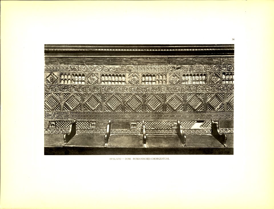 Tafel 034 Spalato - Dom romanisches Chorgestühl - Heliografie Kowalczyk 1909