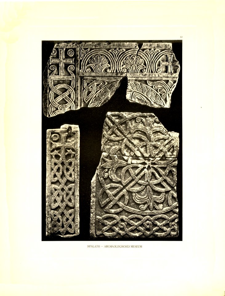 Tafel 061 Spalato - frühmittelalterliche Fundstücke. (arch. Museum) - Heliografie Kowalczyk 1909