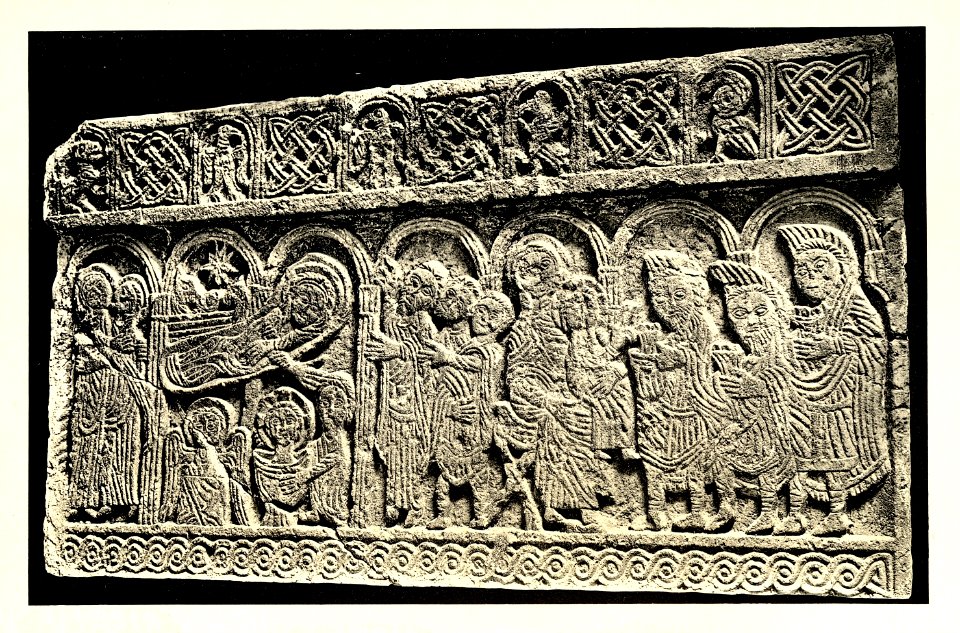 Tafel 068a Zara - Museo S. Donato Brüstungsplatte X Jhdt. Geburt Christi - Heliografie Kowalczyk 1909
