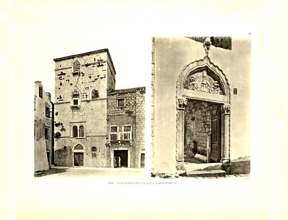 Tafel 090 Arbe - Venezianischer Palazzo, Portal Bürgerhaus - Heliografie Kowalczyk 1909