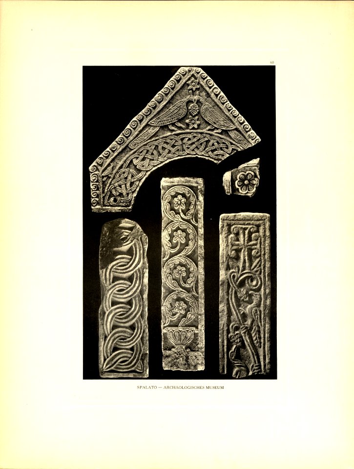 Tafel 060 Spalato - frühmittelalterliche Fundstücke. (arch. Museum) - Heliografie Kowalczyk 1909