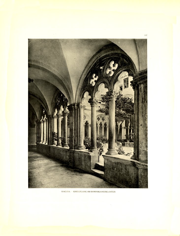 Tafel 117 Ragusa-Dubrovnik - Kreuzgang Dominikanerkloster - Heliografie Kowalczyk 1909