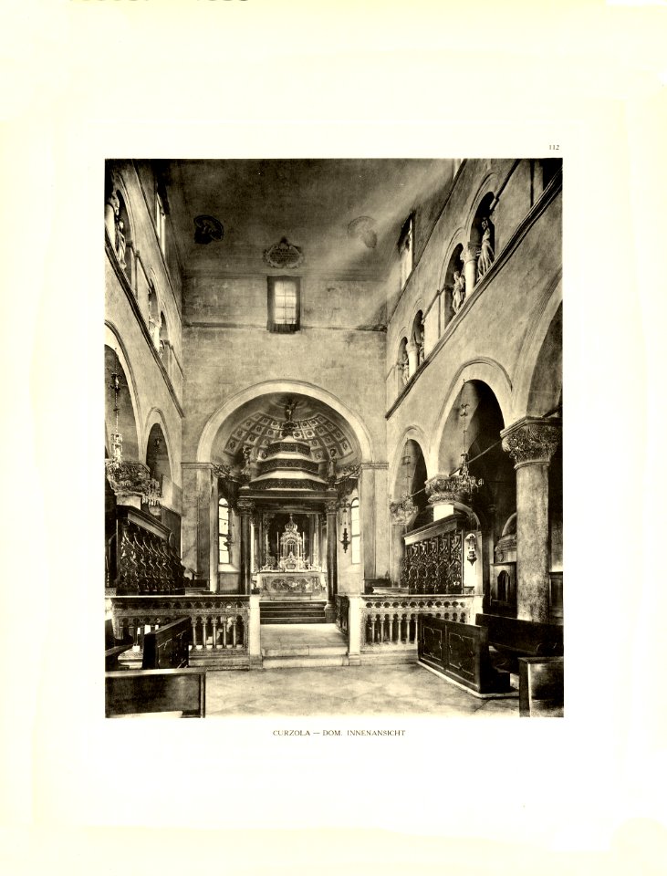 Tafel 112 Korcula - Curcola - Dom, Innenansicht - Heliografie Kowalczyk 1909