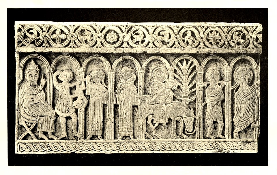 Tafel 068b Zara - Museo S. Donato Brüstungsplatte X Jhdt. Flucht nach Ägypten - Heliografie Kowalczyk 1909